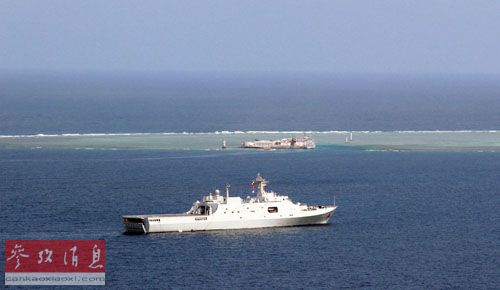资料图:中国南海舰队舰艇在南沙群岛附近海域巡航